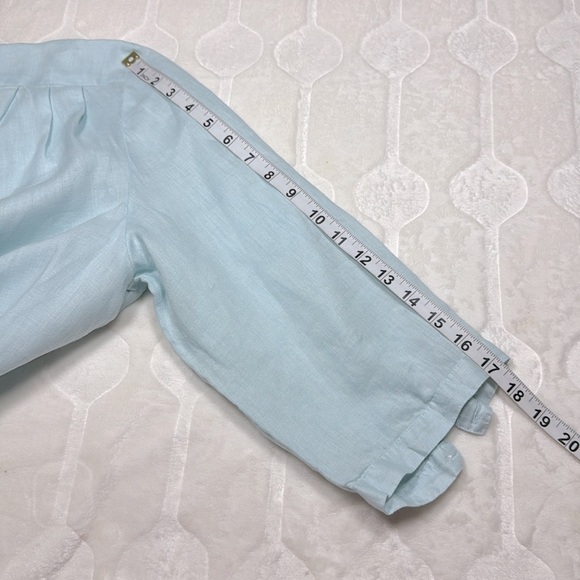 J. Jill Womens Light Blue Linen Tunic Blouse Loose Relaxed Fit Plus Size 2X - Picture 8 of 8